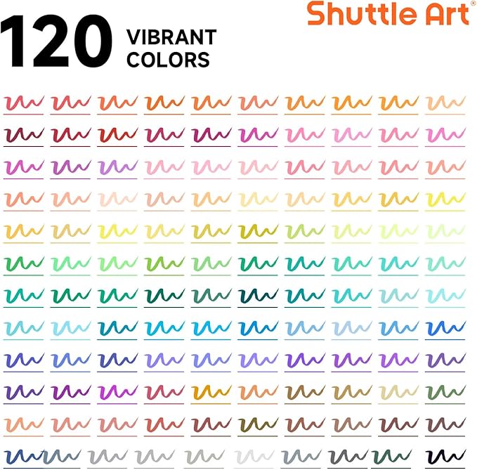120 Colors Dual Tip Brush Marker Pens - Image 3