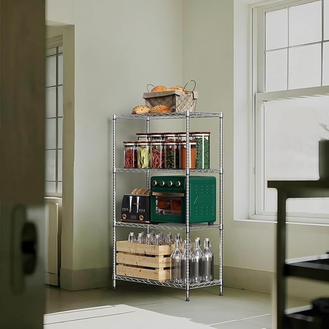 M MZG 1000 lbs 4Tier Shelf Metal Storage Shelves Wire Rack Closet Organizers - Image 6
