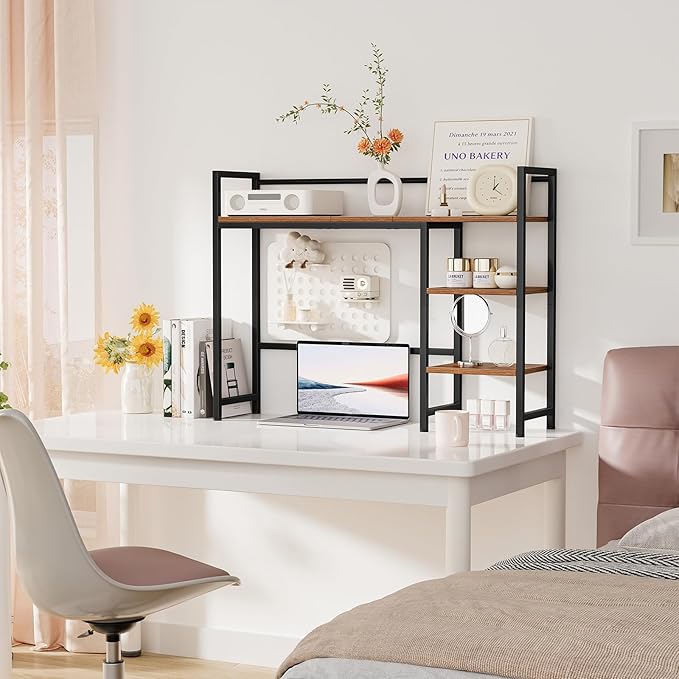 Snughome Desk Shelf, 38.6" Desktop Organizer Shelf, Desk Hutch - Image 5