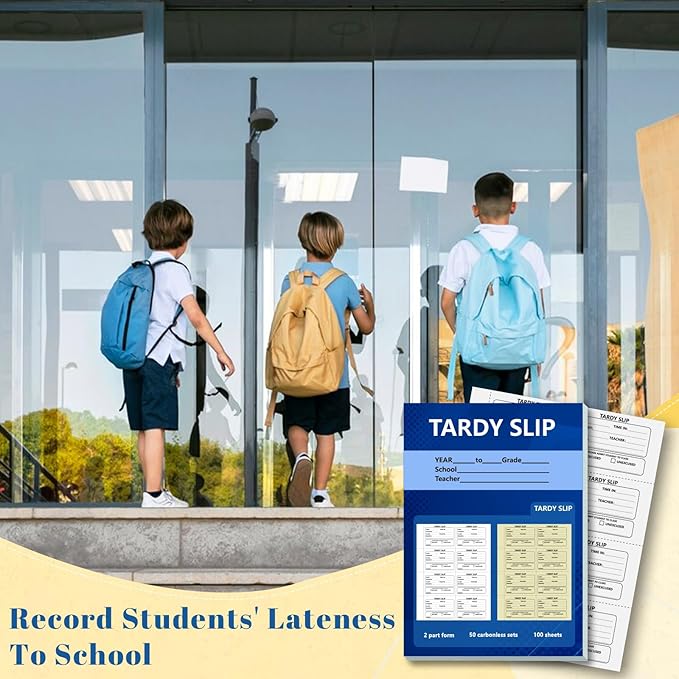 400 Pcs Tardy Slip Book with Carbonless Duplicates Easy Removal Fold and Tear - Image 6