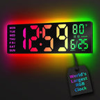 easyera 16.5" large digital wall clock with bt, main product view