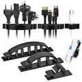 XHF 30pcs Adhesive Cable Wire Clips Kit Black, Outdoor Cable Management Wire by XHF