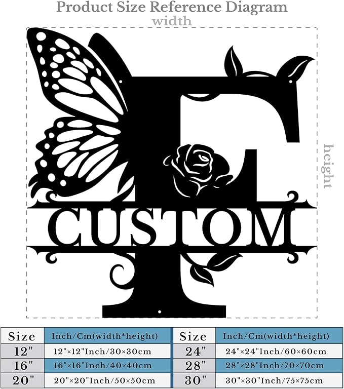 Personalized Custom Letter Name metal Signs, Custom Black Letter Monogram Wall - Image 5