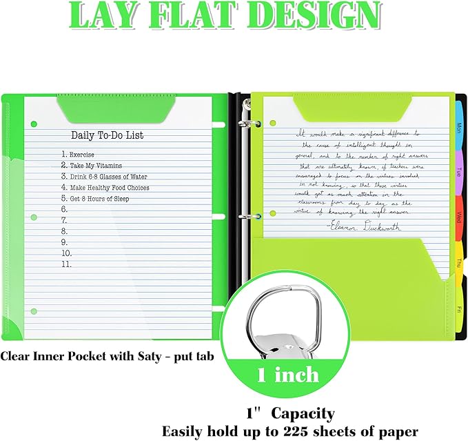 INFUN 1 Inch Telescoping 3 Ring Binder - Image 3