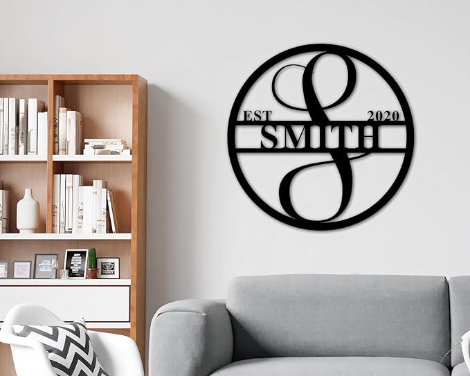 Personalized Metal Name Signs, Split Letter Monogram Wall Decor, Custom Last - Image 2