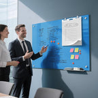 MaxGear Glass Whiteboard, Tempered Magnetic Dry Erase Board Blue, Frameless - Image 4