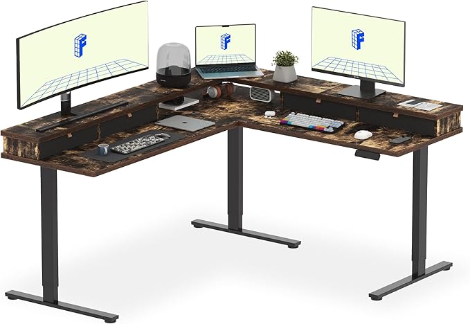 FLEXISPOT 71'' L Shaped Standing Desk Electric Corner Table by FlexiSpot