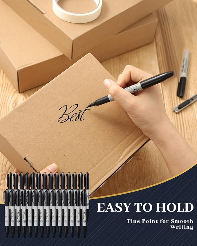Thenshop 400 Pack Black Permanent Markers Bulk - Image 4