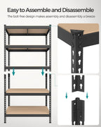 songmics set of 2 5-tier boltless assembly storage, package contents