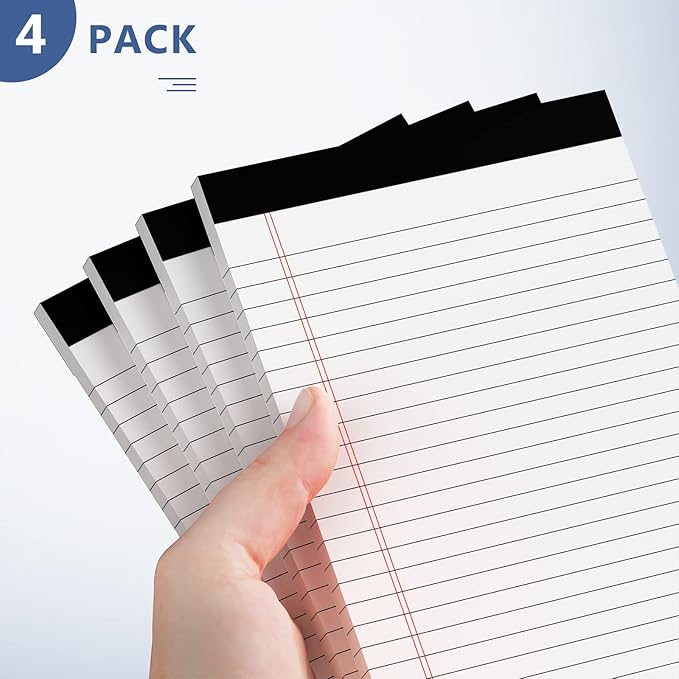 Nichela 5" x 8" Note Pads 4 Pack of Legal Pads 21lb Notepad College Ruled Legal - Image 5