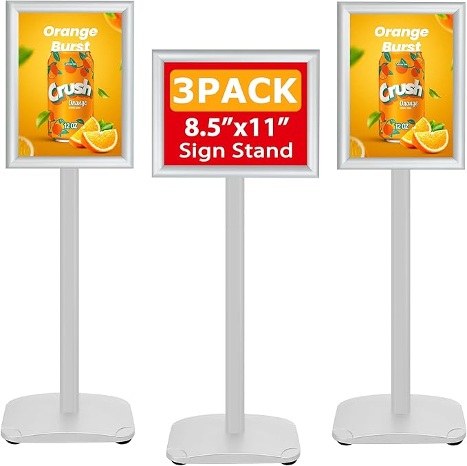 VAIIGO 3 Pack Heavy Duty Standing Sign Holder 8.5x11 Inch by VAIIGO