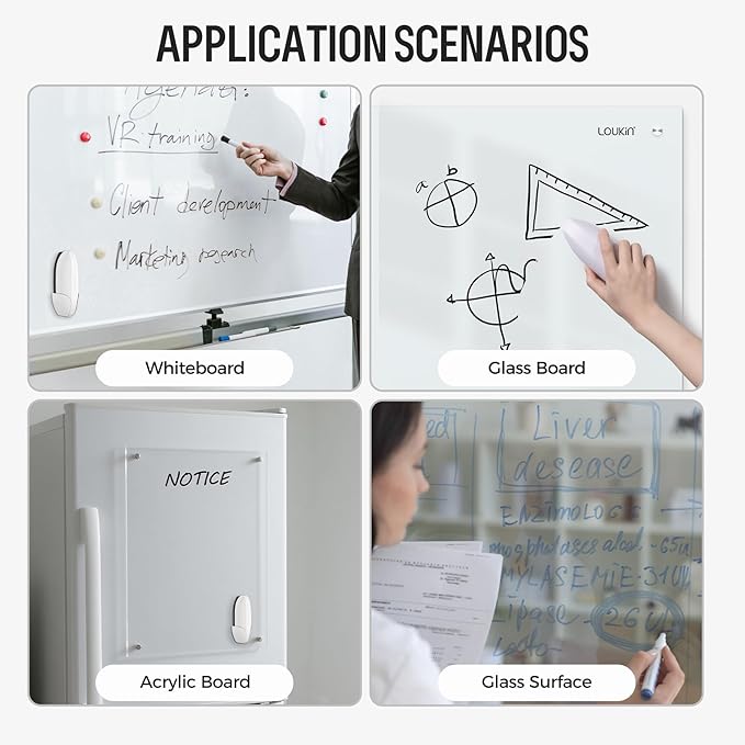 loukin Dry Erase Eraser with Replaceable Felt Pad, Magnetic Holder Includes - Image 8