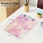 Luminzo Plastic Cute Clipboard Low-Profile Metal Clip, A4 Letter Size 9 x 12.5 - Image 2