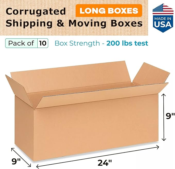 Long Moving & Shipping Boxes 24x9x9 inches - Image 2