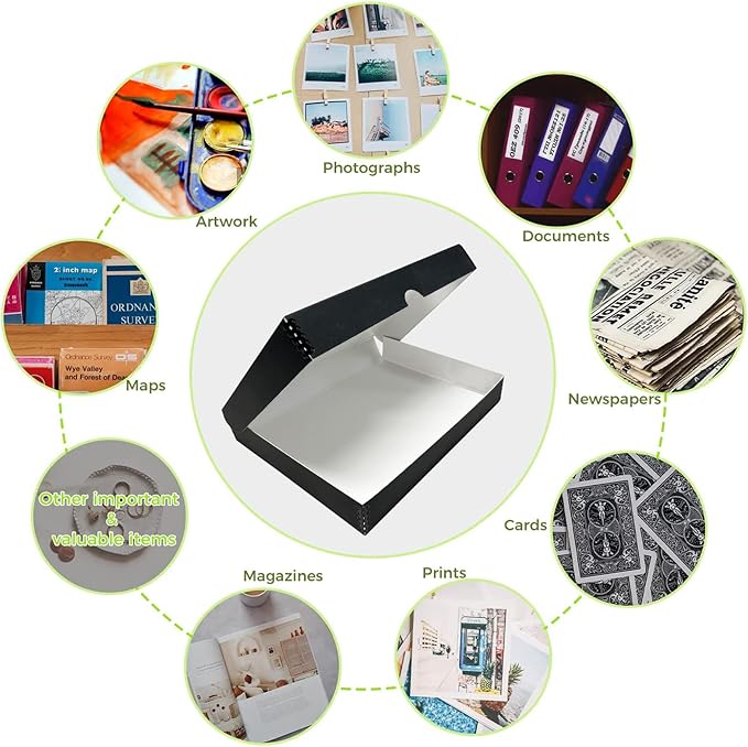 Lineco Folio Storage Box, Clamshell Design, 9.5x12.5x1.75 Inches, Archival - Image 6
