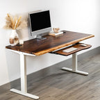 Standing Desk with Keyboard Tray – Walnut Solid Wood Desk, Natural Live Edge - Image 9