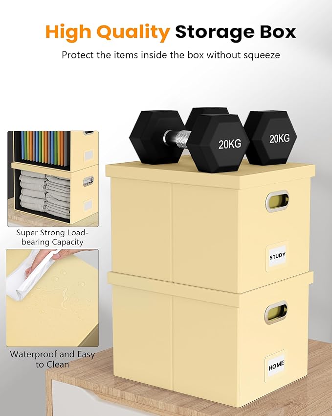 Oterri 2 Pack File Storage Organizer Box, Portable Document Box - Image 5