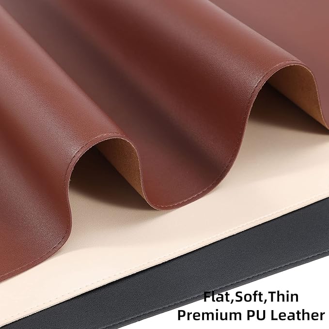 Wolaile PU Leather Desk Pad Blotter 27x13 inches, Non-Slip Base Waterproof - Image 2