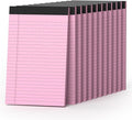360 Sheets Pink Note Pads 5" x 8" Pack of 12 Small Legal Pads College Ruled by Nichela