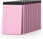 360 Sheets Pink Note Pads 5" x 8" Pack of 12 Small Legal Pads College Ruled by Nichela