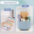 SKYDUE 360 Degree Rotating Desk Organizer, Dual-Purpose Pencil Pen Holder - Image 3