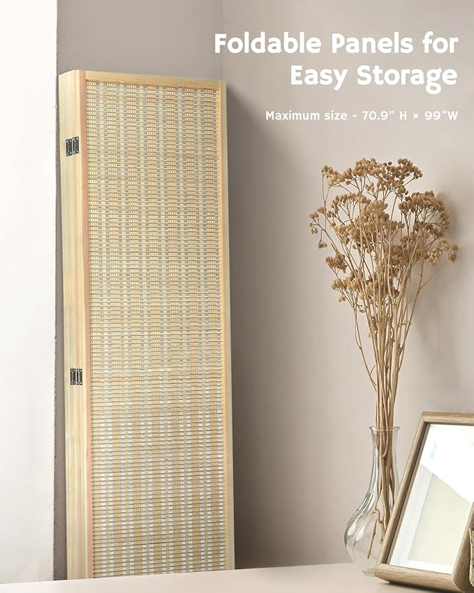 JOSTYLE Room Divider Folding Privacy Screen, 5 Panel Room Dividers 6 ft. Tall - Image 5