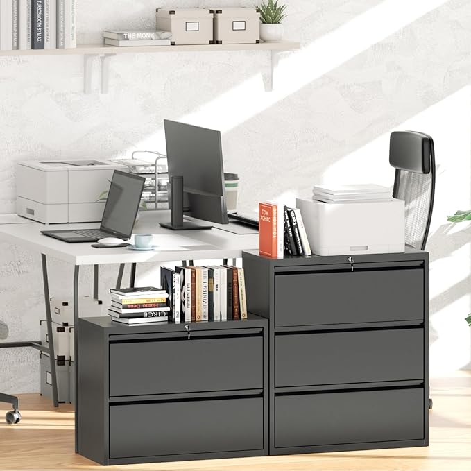 Greenvelly 2 Drawer File Cabinet, Metal Filing Cabinet - Image 8