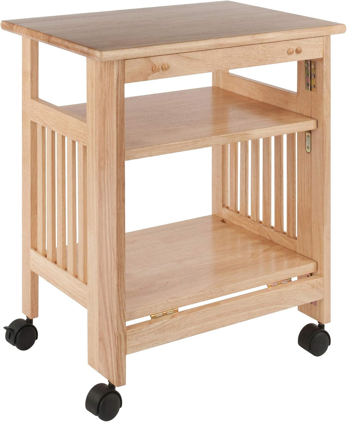 Winsome Mission 2-Shelf Wood Mobile Printer Stand, Brown (81628)
