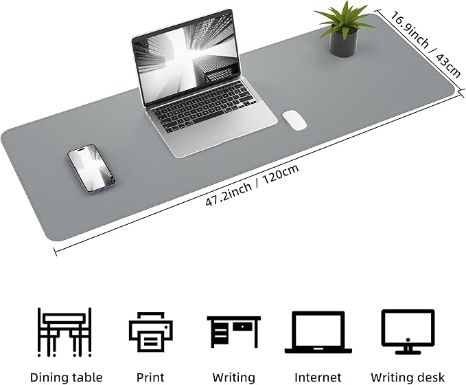 Leather Desk pad Protector, Mouse pad, Non-Slip Office Desk Mat, Waterproof - Image 3