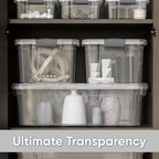 Superio Storage Bins with Lids- 2 Pack, 6.6 Qt Clear Boxes - Image 6