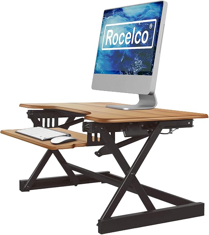 Rocelco 32" Height Adjustable Standing Desk Converter BUNDLE - Image 5