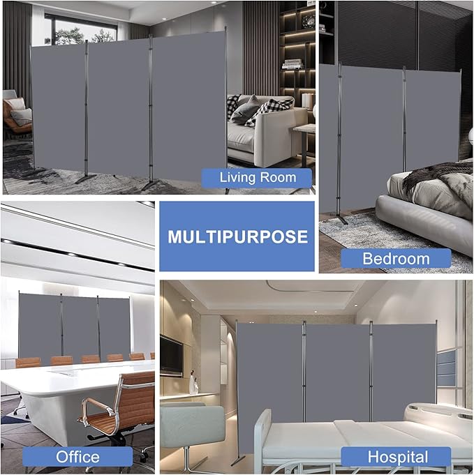 Room Divider 6FT Folding Privacy Screens, 3 Panel Partition Room Dividers - Image 6