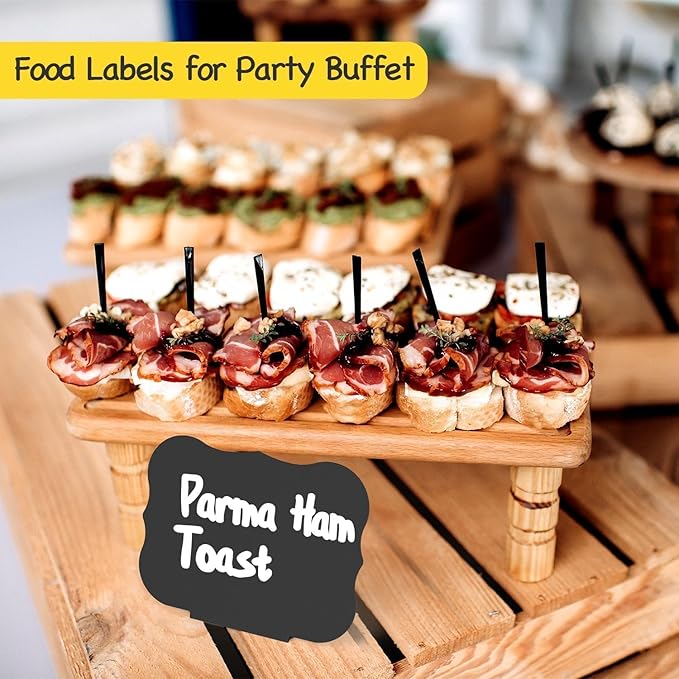 PigPotParty 12 Pcs Food Labels for Party Buffet w/Cleaning Spray - Image 6