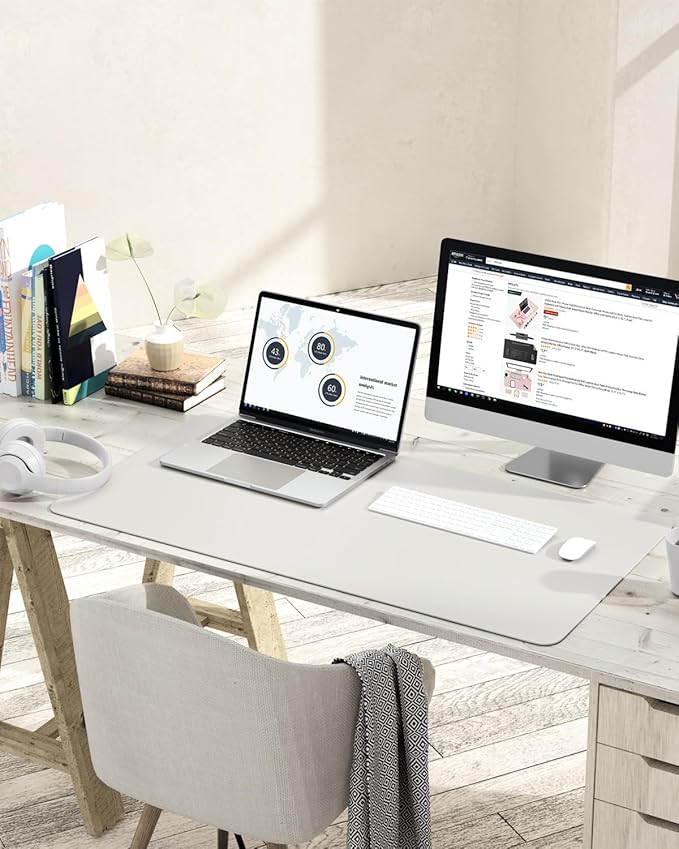 YSAGi Non-Slip Leather Desk Pad L Size, Waterproof Laptop Computer Desk - Image 2
