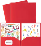 Aegero Plastic Folders with Pockets (7 Pack, Assorted Colors) | Durable Heavy Duty File Folders with Business Card Slot, 2-Pocket Folder for Schoolwork & Office,Letter Size