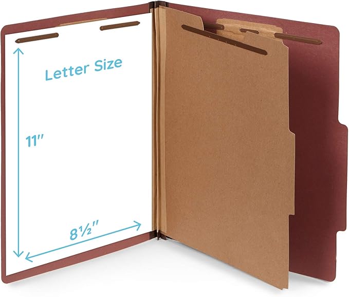 Blue Summit Supplies 30 Letter Size Classification Folders, 1 Divider, 2 Inch - Image 2