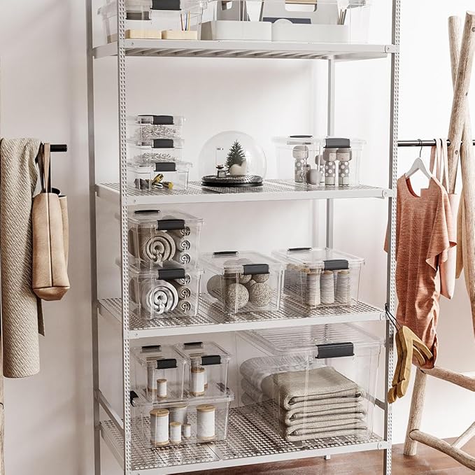Superio Storage Bins with Lids- 2 Pack, 6.6 Qt Clear Boxes - Image 8