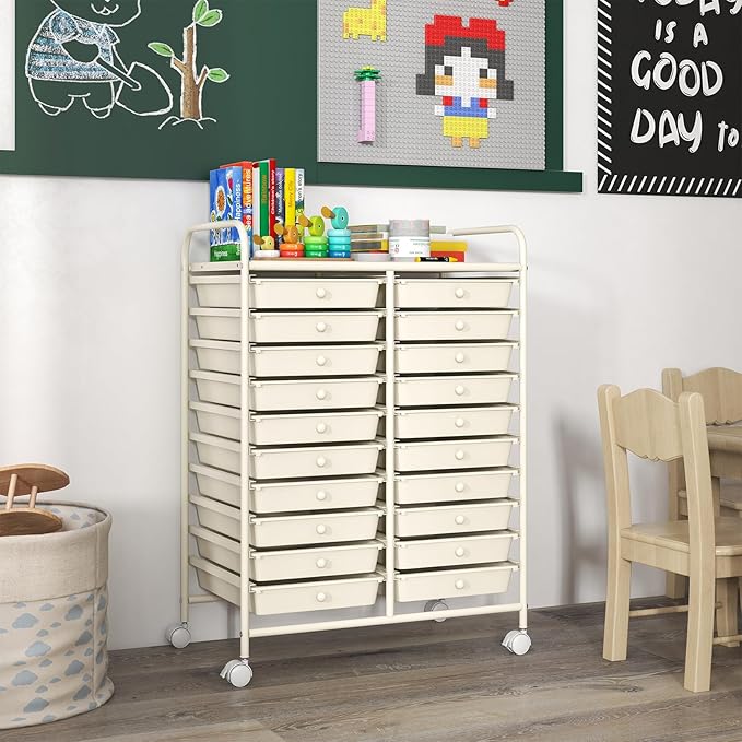 Happygrill 20-Drawer Organizer Cart Tools, Mobile Utility Storage Cart by HAPPYGRILL