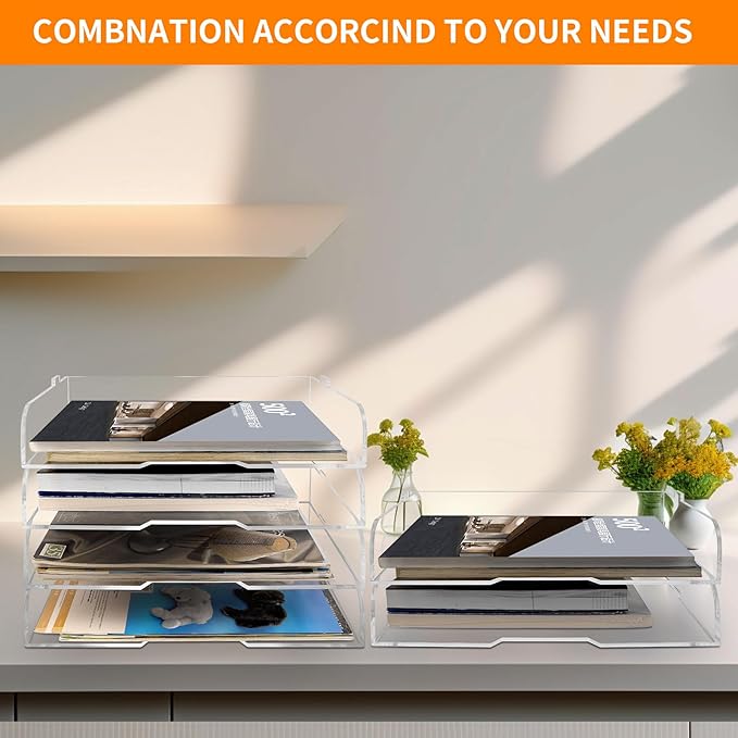 2 Pack- Stackable Paper Letter Tray, or Workspace - Image 7