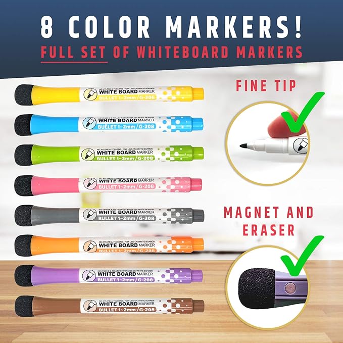 Large Dry-Erase Magnetic Monthly Calendar + Free Bonus: 3 Grocery/to-Do List - Image 5