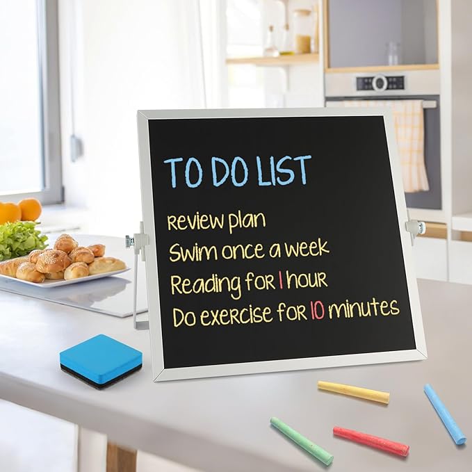 Small Magnetic Chalk Board 10"X10", Desktop Standing/Wall Hanging Chalkboard - Image 4