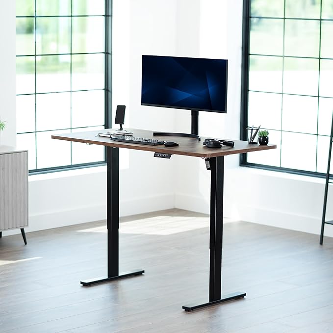 VIVO Electric 60 x 24 in Rustic Standing Desk, Memory Height Adjustment - Image 2