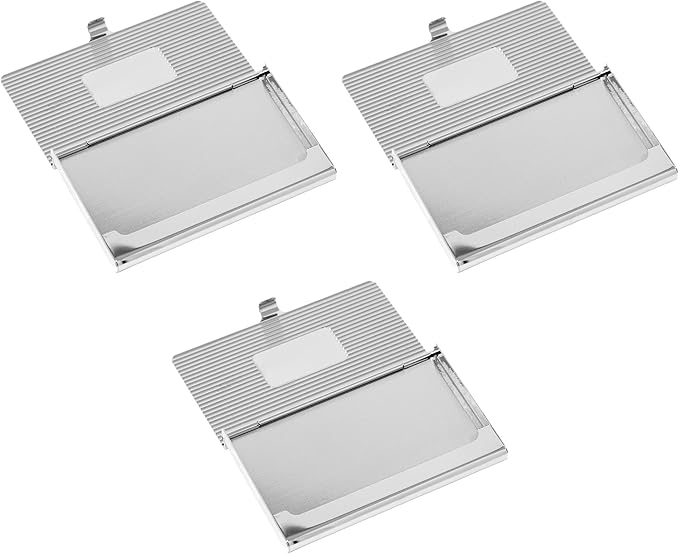 Stephanie Imports Set of 3 Slim & Minimalist Metal Business Card Holder Unisex - Image 2