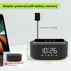 dreamsky alarm clock radio with wireless charging and, close-up detail