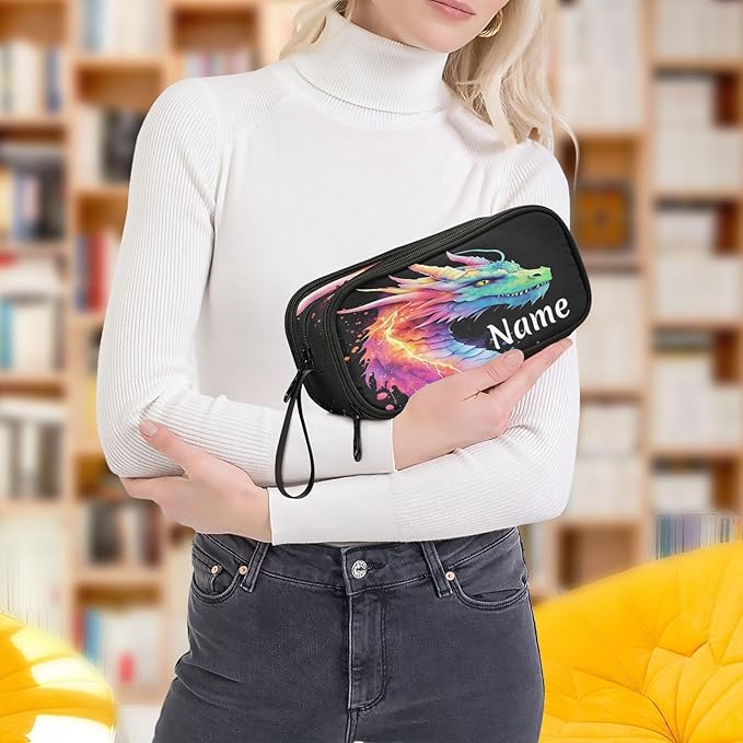 BOENLE Custom Lightning Dragon Watercolor Pencil Case Box Boys Girls - Image 6