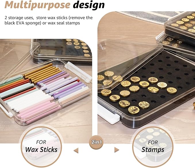 Nuvretk 54 Slot Wax Seal Stamp Head Storage Box - Image 5