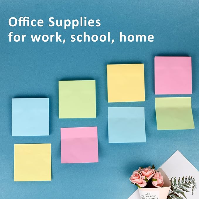 HappyHapi Sticky Notes 3x3 Inch 2800 Sheets, 28 Pack 100 Sheets/Pad, 4 Soft - Image 2