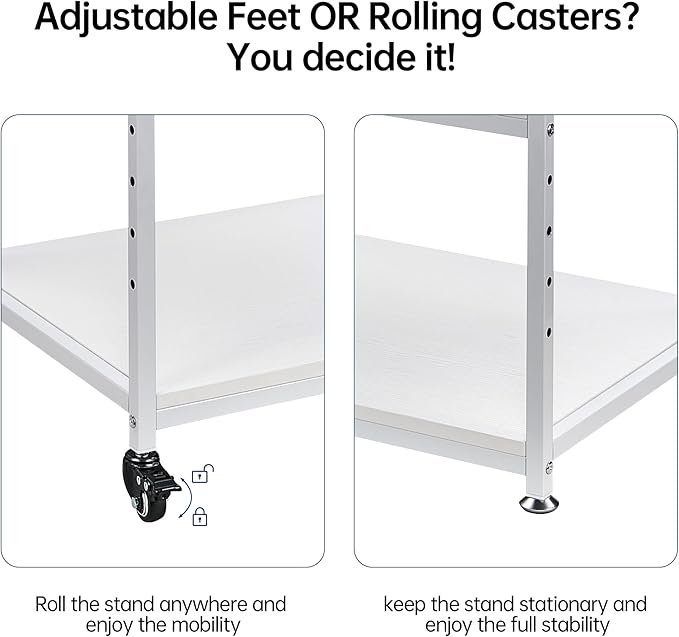 Fannova White Printer Stand, 23.6 x18.9 x 30 Inches Big Size Printer Table - Image 9