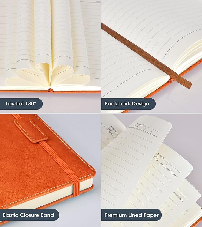 Biuwory Lined Journal Notebook for Women Men, 256 Pages A5 Hardcover Leather - Image 5