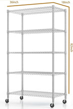 Himimi 5-Tier Heavy Duty Steel Wire Rack Storage Shelving, Adjustable Metal - Image 3